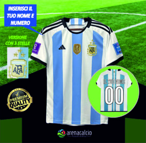 Maglia Argentina Campioni del Mondo 2022 Home
